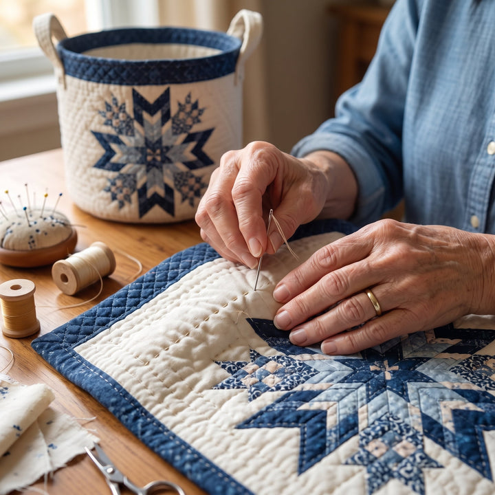 Snowflake | Quilted Laundry Basket