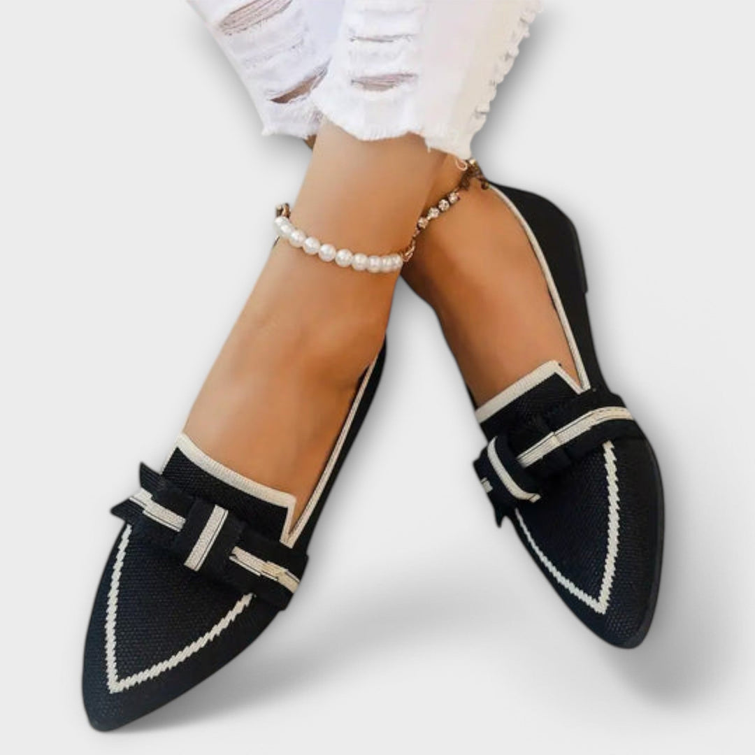Sláine - Bow-Embellished Flat Shoes