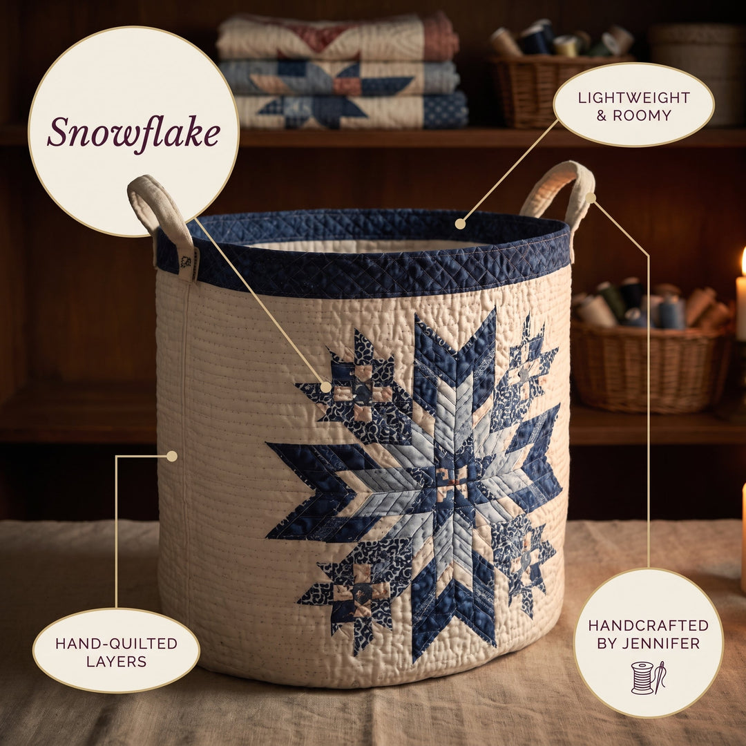 Snowflake | Quilted Laundry Basket