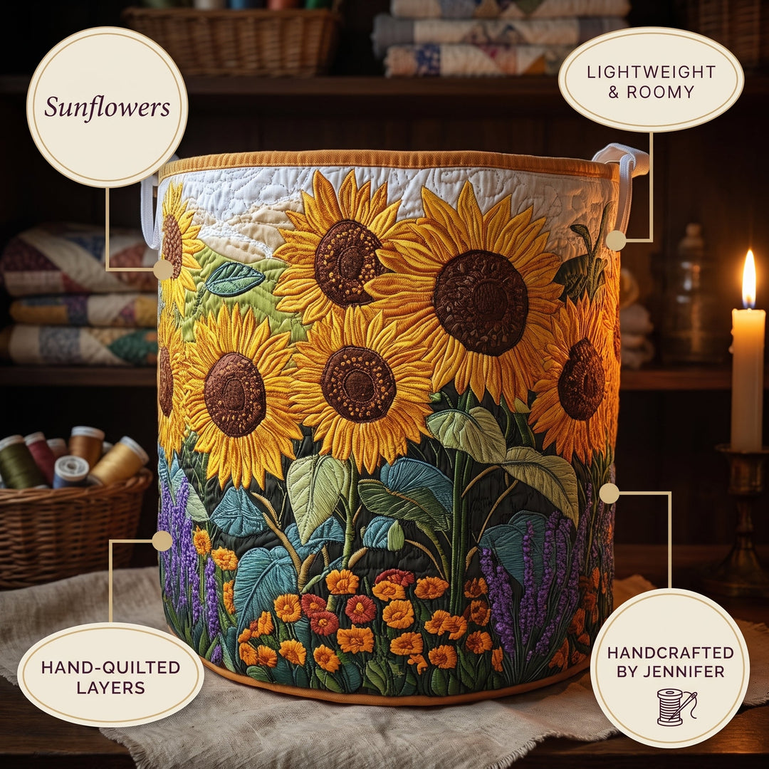 Sunflowers | Quilted Laundry Basket