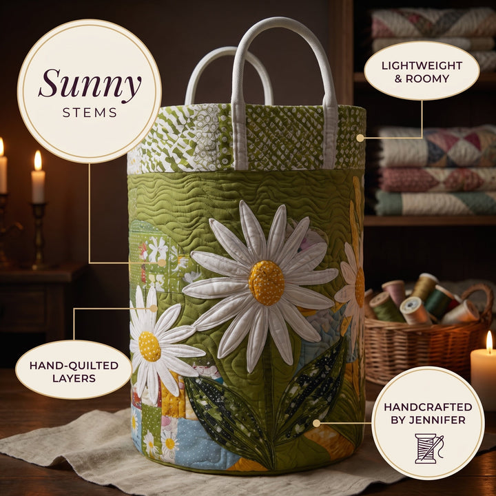 Sunny Stems | Quilted Laundry Basket