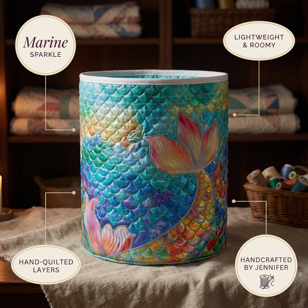 Marine Sparkle | Quilted Laundry Basket