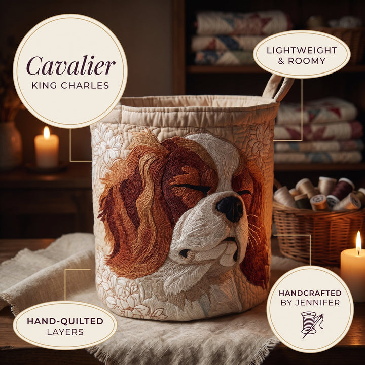 Cavalier King Charles | Quilted Laundry Basket