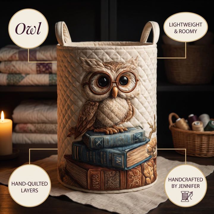 Owl Quilted Laundry Basket