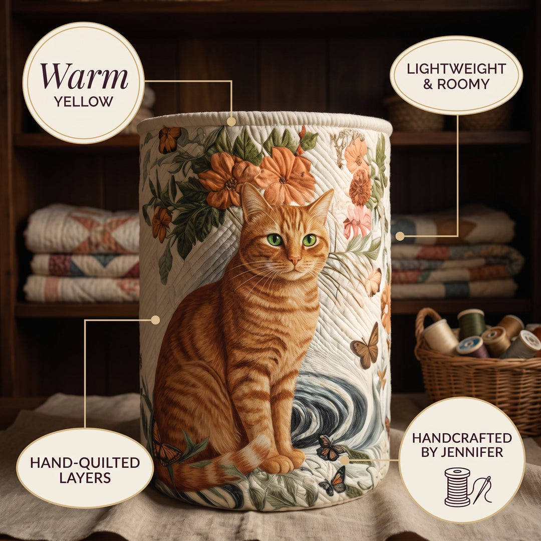 Warm Yellow | Quilted Laundry Basket