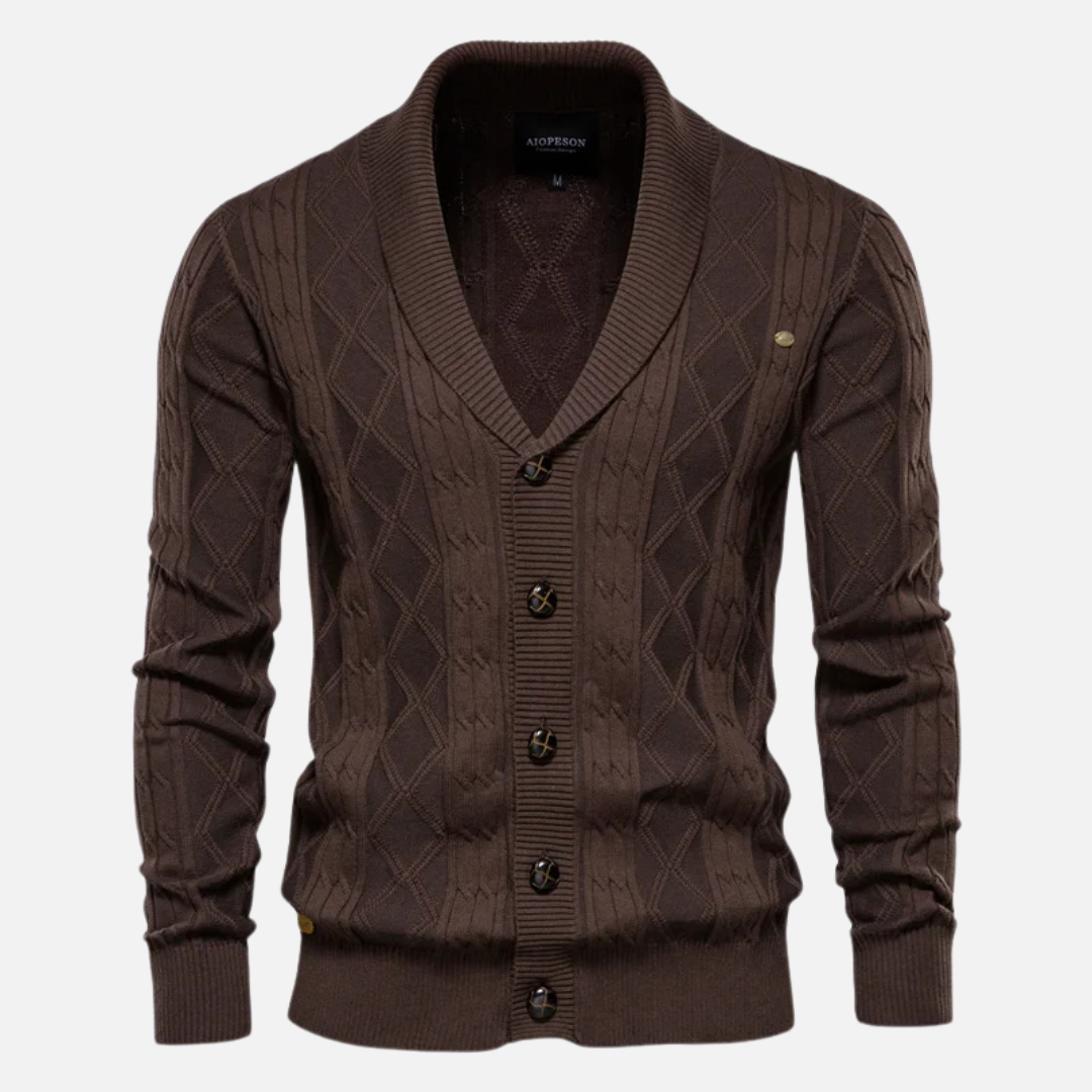 Éanna - Cozy Argyle Cardigan