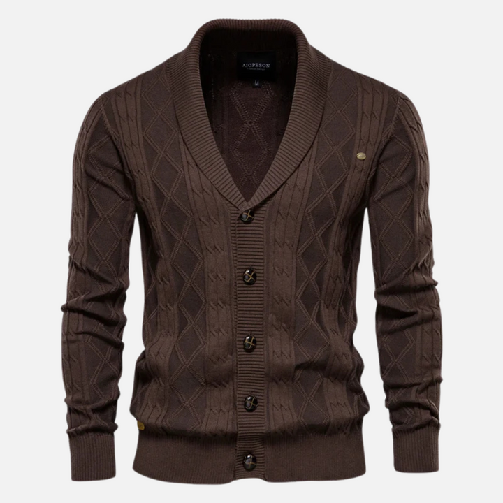 Éanna - Cozy Argyle Cardigan