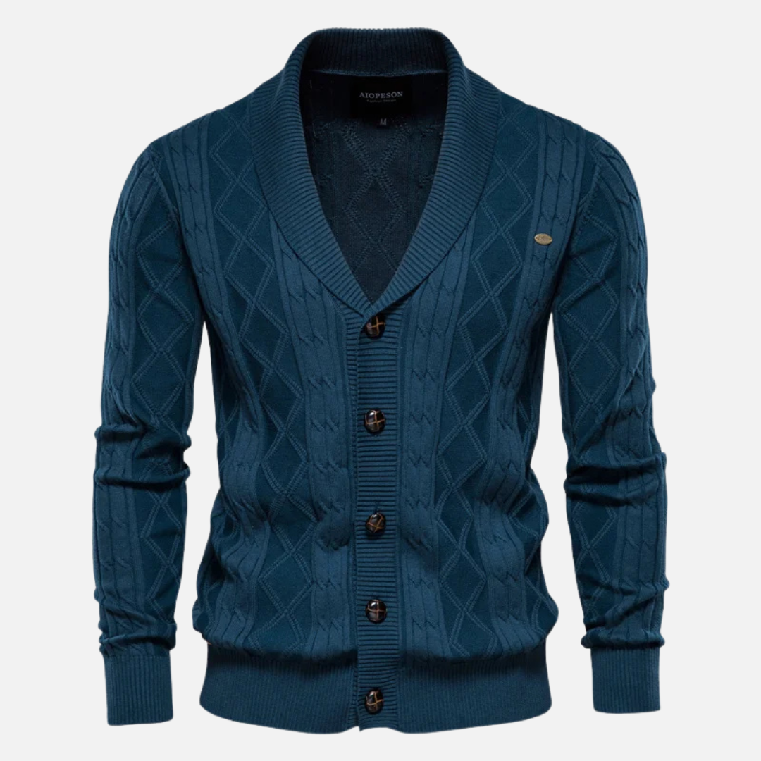 Éanna - Cozy Argyle Cardigan