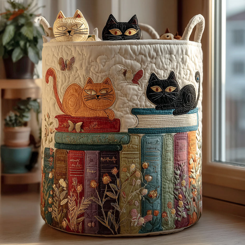 Cat Parade | Quilted Laundry Basket