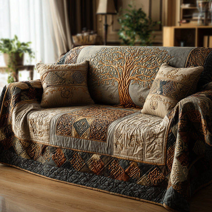 Celtic Harmony Quilted Sofa Protector