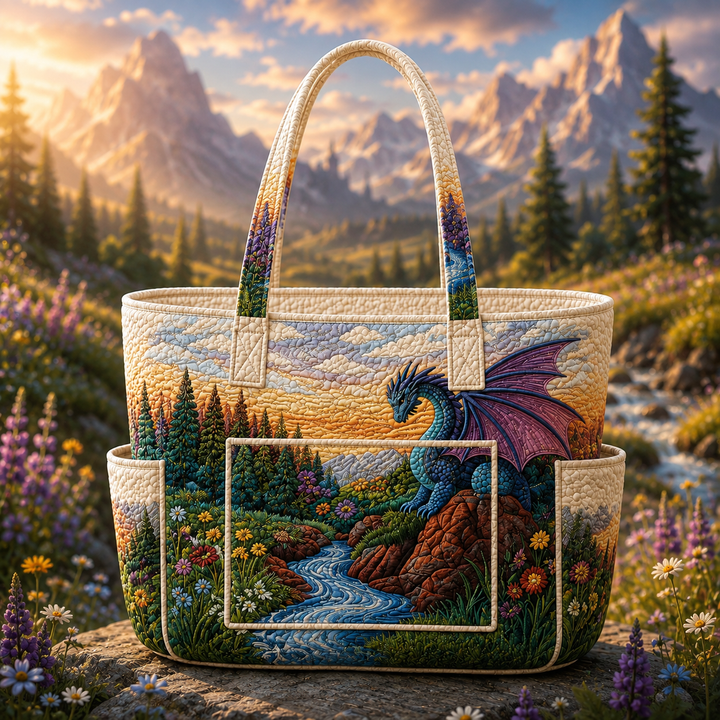 Cheng Suan | Quilted Tote Bag with a Mystic Dragon