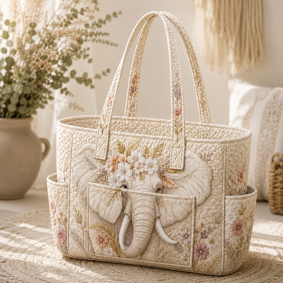 Swee Peng | Quilted Tote Bag with an Elephant