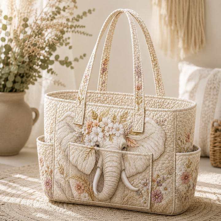 Swee Peng | Quilted Tote Bag with an Elephant