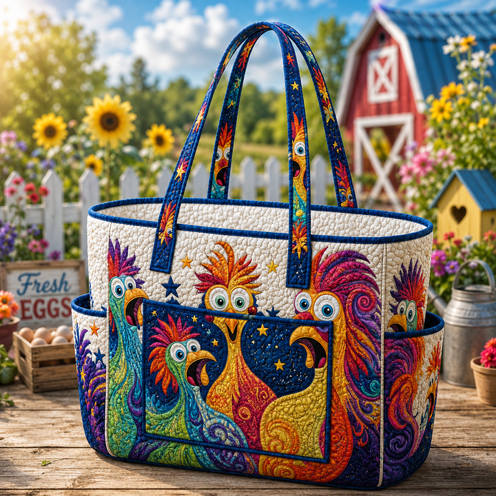 Gek Suan | Quilted Tote Bag with a Hen