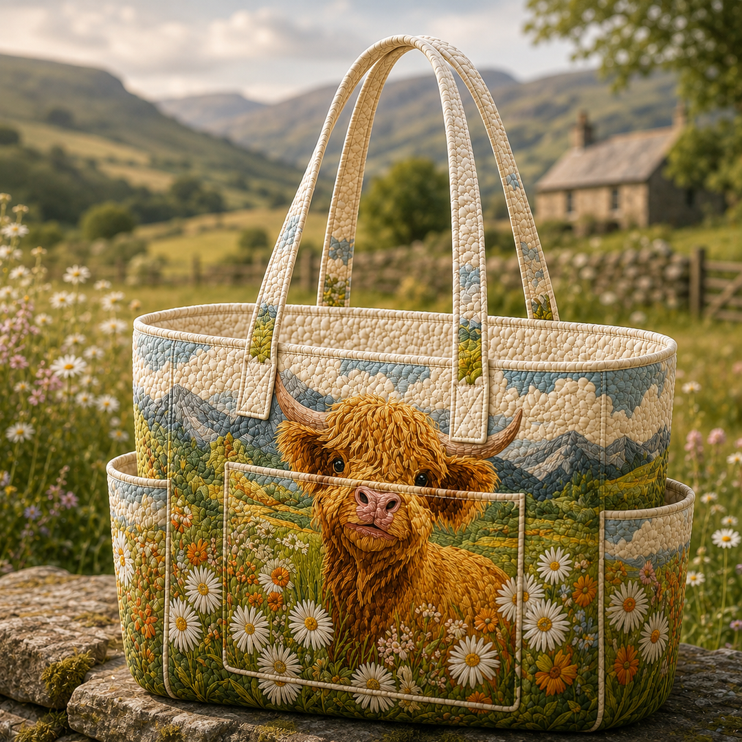 Guat Choo | Quilted Tote Bag with Highland Flowers