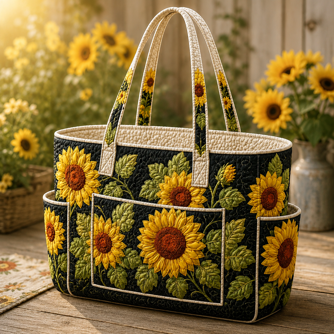 Wan Hoon | Quilted Tote Bag with Sunflowers