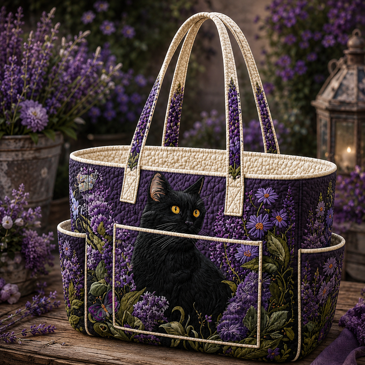 Yoke Choo | Quilted Tote Bag with a Cat