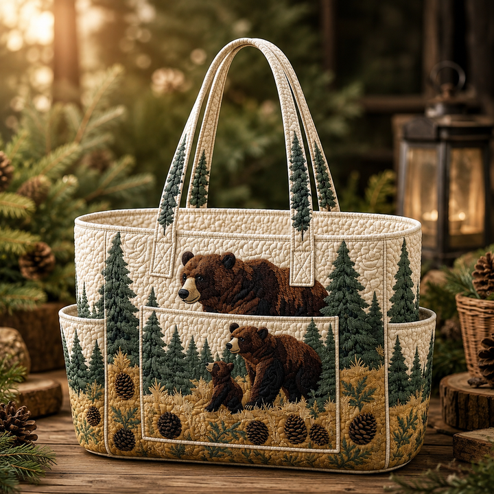 Suan Lan | Quilted Tote Bag with Forest Animals