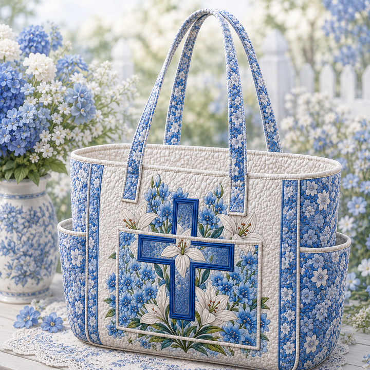Guat Kim | Quilted Tote Bag with a Christian Motif