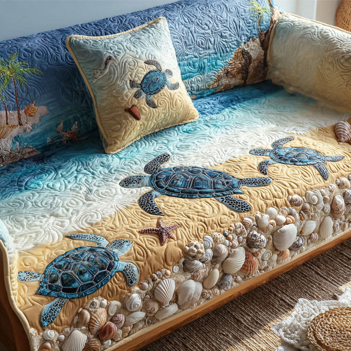 Coastal Charm Quilted Sofa Protector