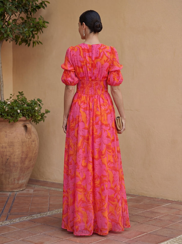 Doireann - Pink and Orange Maxi Dress