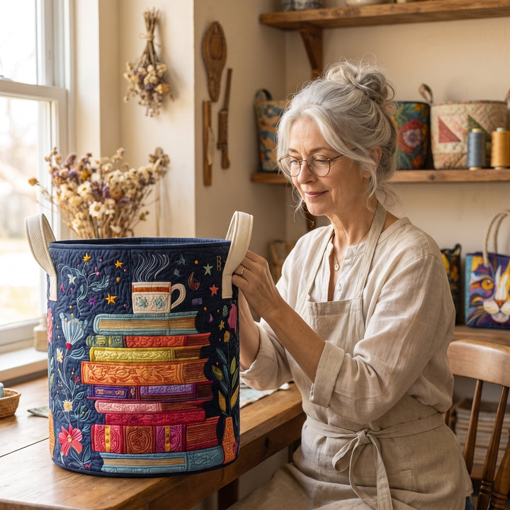 Dreamy Pages | Quilted Laundry Basket