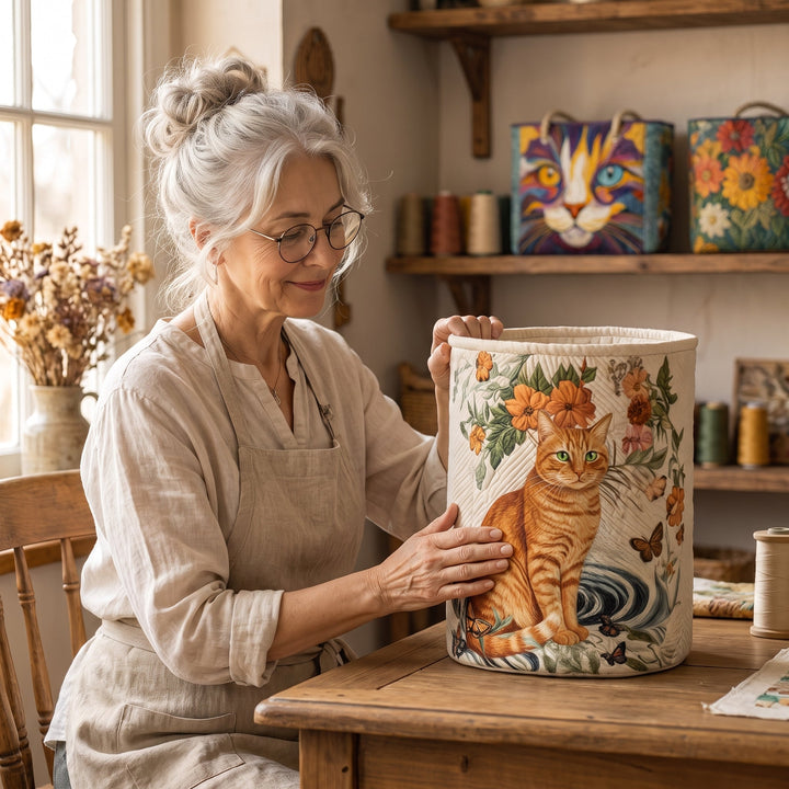 Warm Yellow | Quilted Laundry Basket