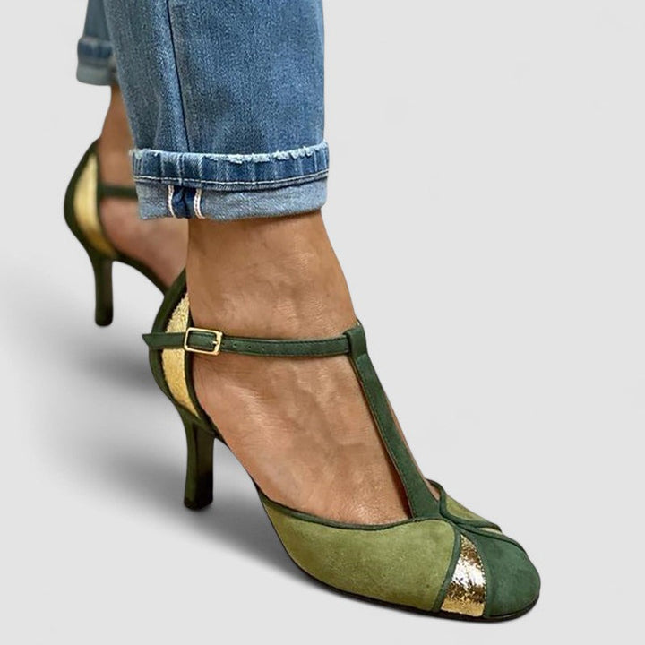 Dearbhla - Patchwork Pumps with T-Strap
