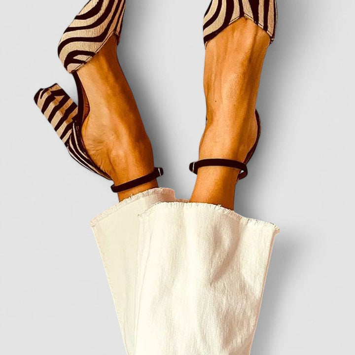 Blánaid - Striped Zebra Sandals