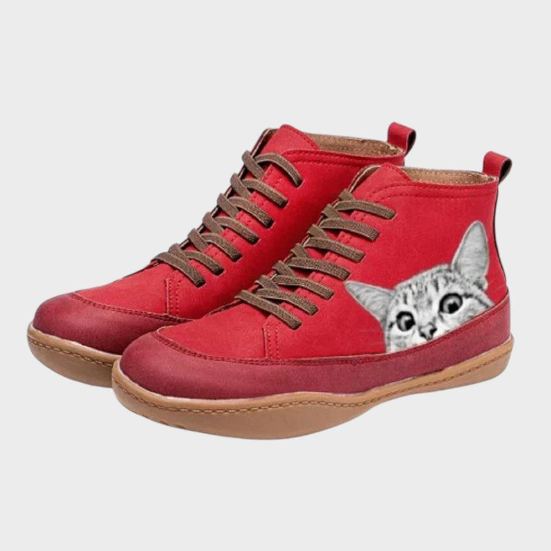 Erin - Cat Print Boots
