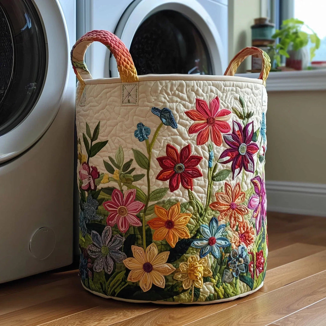 Wildflower Fields | Quilted Laundry Basket