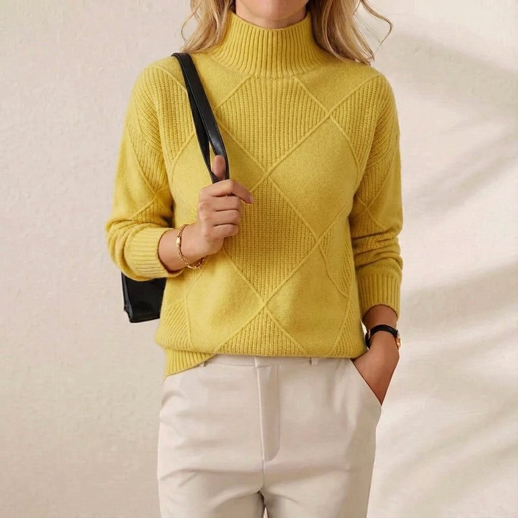 Louise – Jumper with Woven Diamond Structure