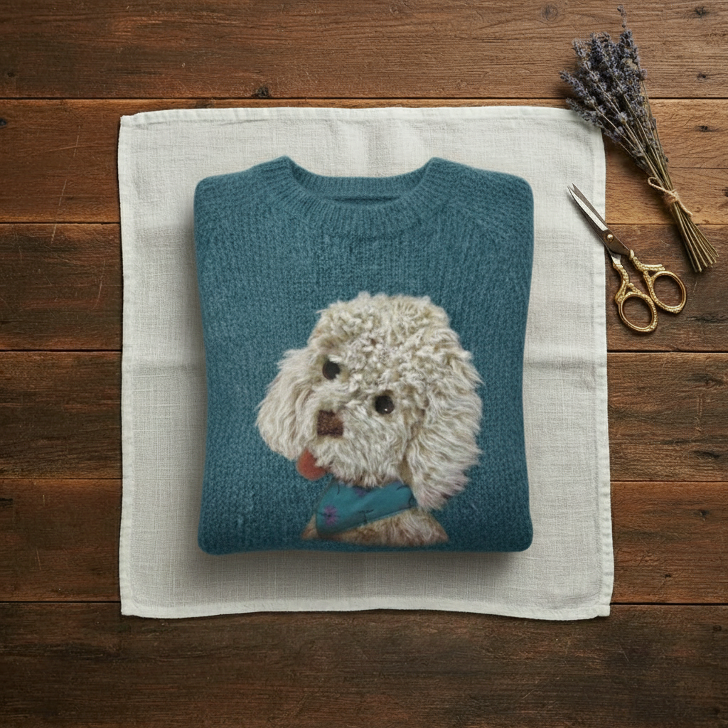 Denise – Teal Jumper with Poodle