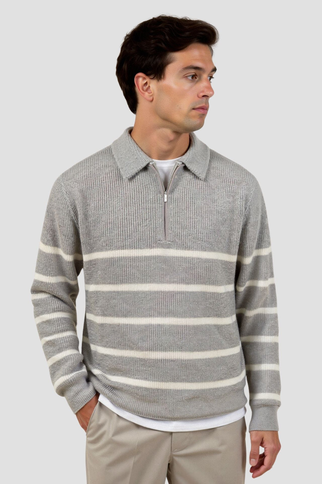 Seán - Striped Half-Zip Pullover