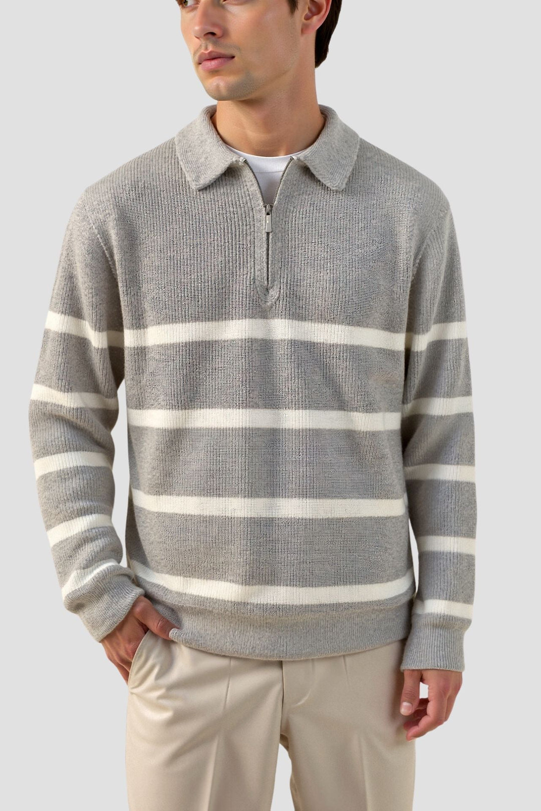 Seán - Striped Half-Zip Pullover