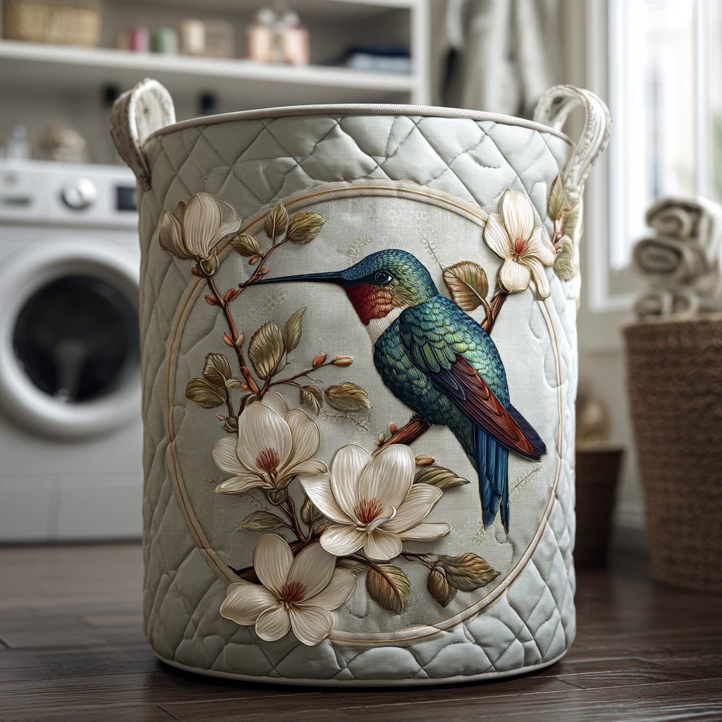 Hummingbird Lace | Quilted Laundry Basket