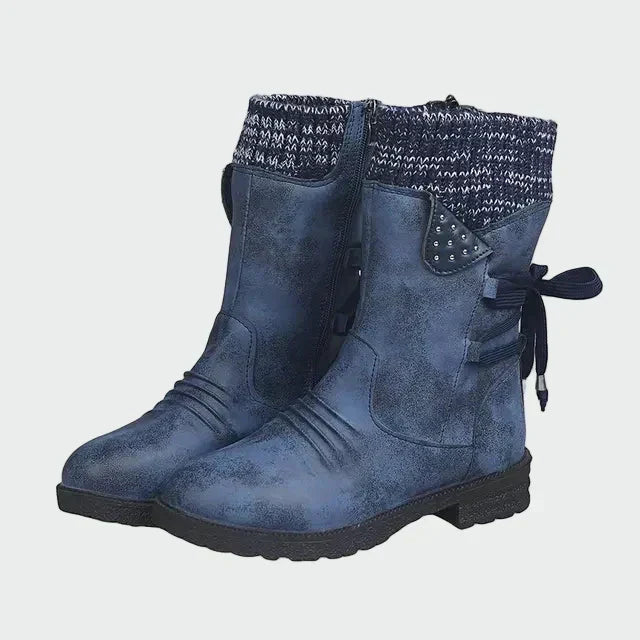 Eibhlín - Blue Woven Ankle Boots