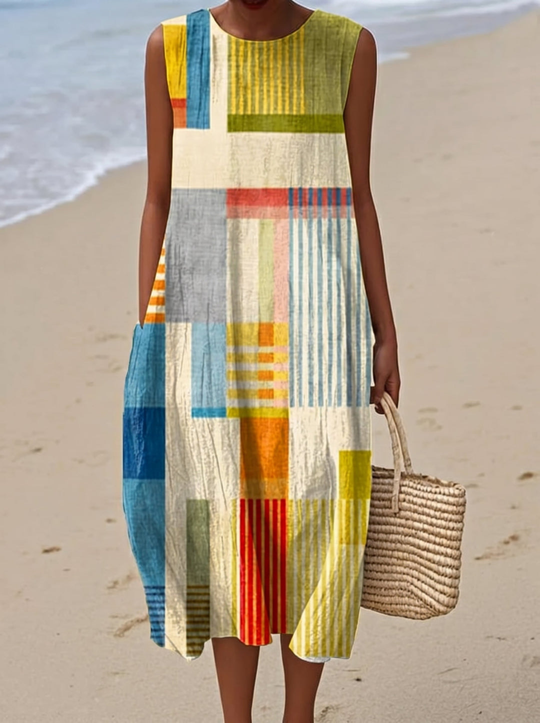 Ailionóra - Sleeveless Boho Midi Dress