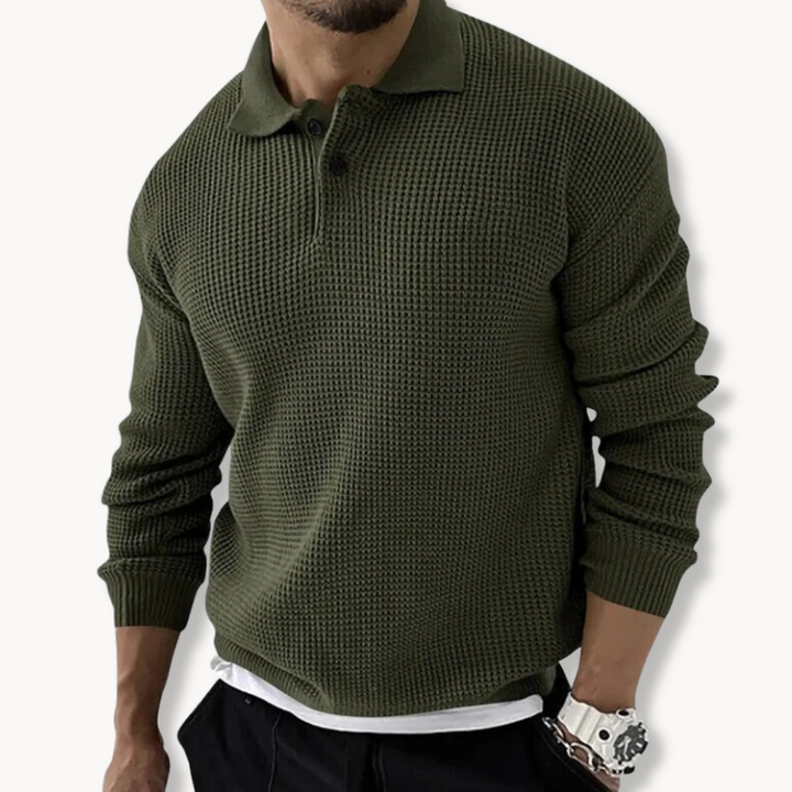 Seán - Waffle Polo Sweater