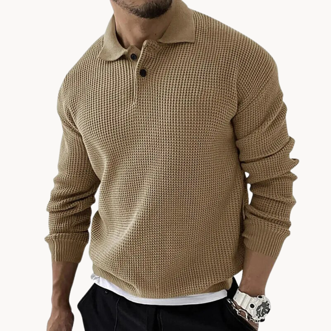 Seán - Waffle Polo Sweater