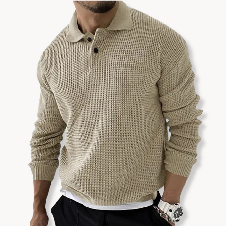 Seán - Waffle Polo Sweater