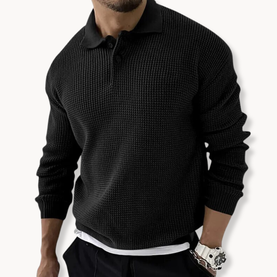 Seán - Waffle Polo Sweater