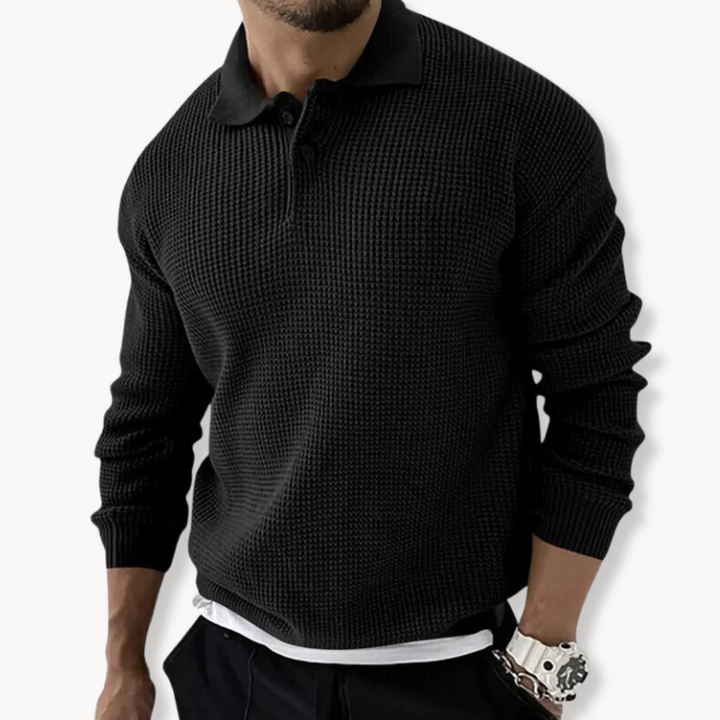 Seán - Waffle Polo Sweater
