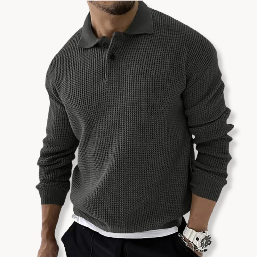 Seán - Waffle Polo Sweater