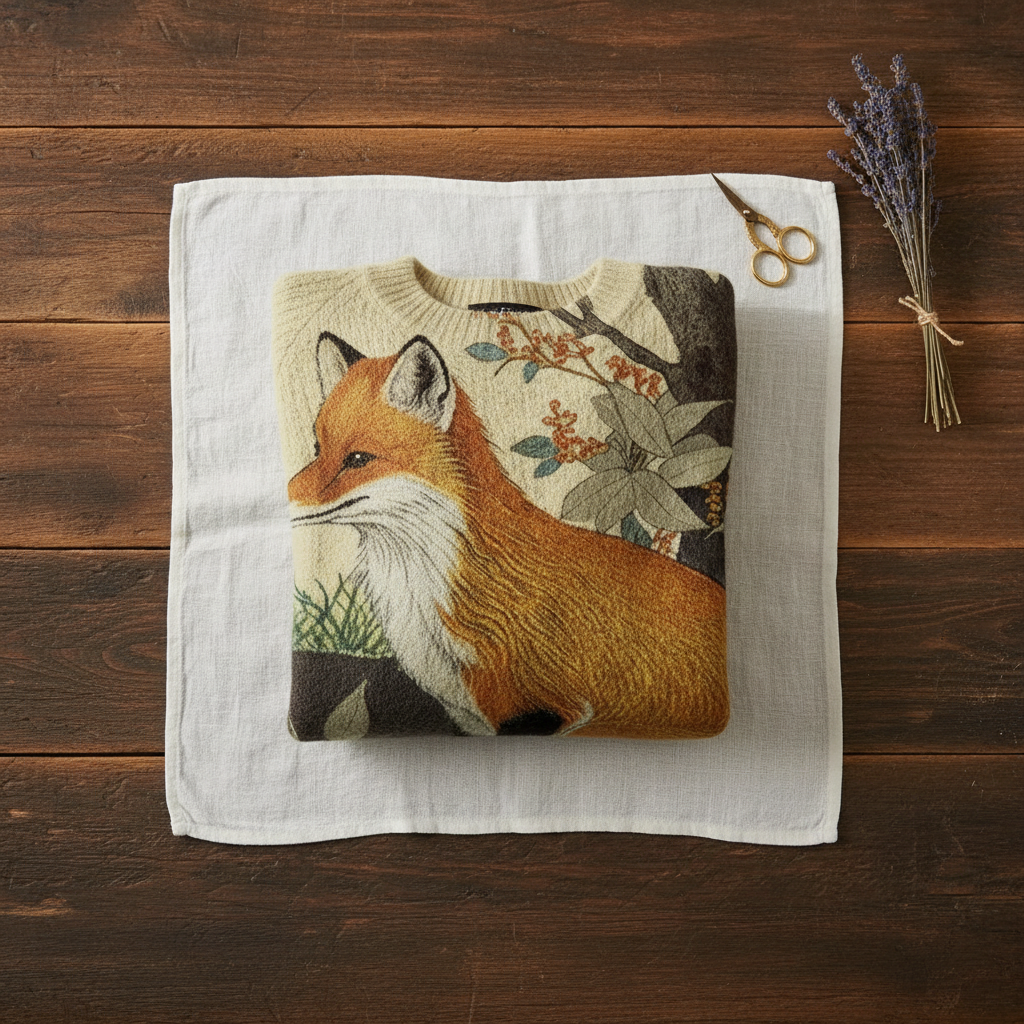 Poppy – Multicolour Fox & Woodland Jumper
