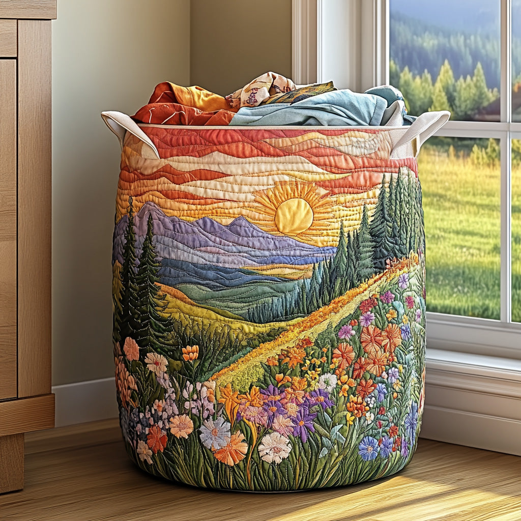 Morning Glory | Quilted Laundry Basket