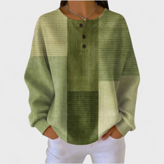 Ciara | Olive Green Colour Block Jumper