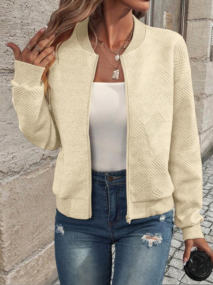 Nuala - Stylish Geometric Bomber Jacket