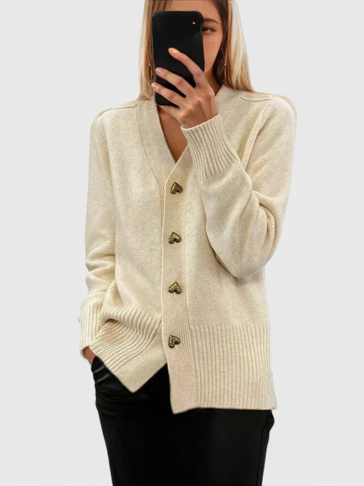 Maeve - Chic Heart-Embellished Coat