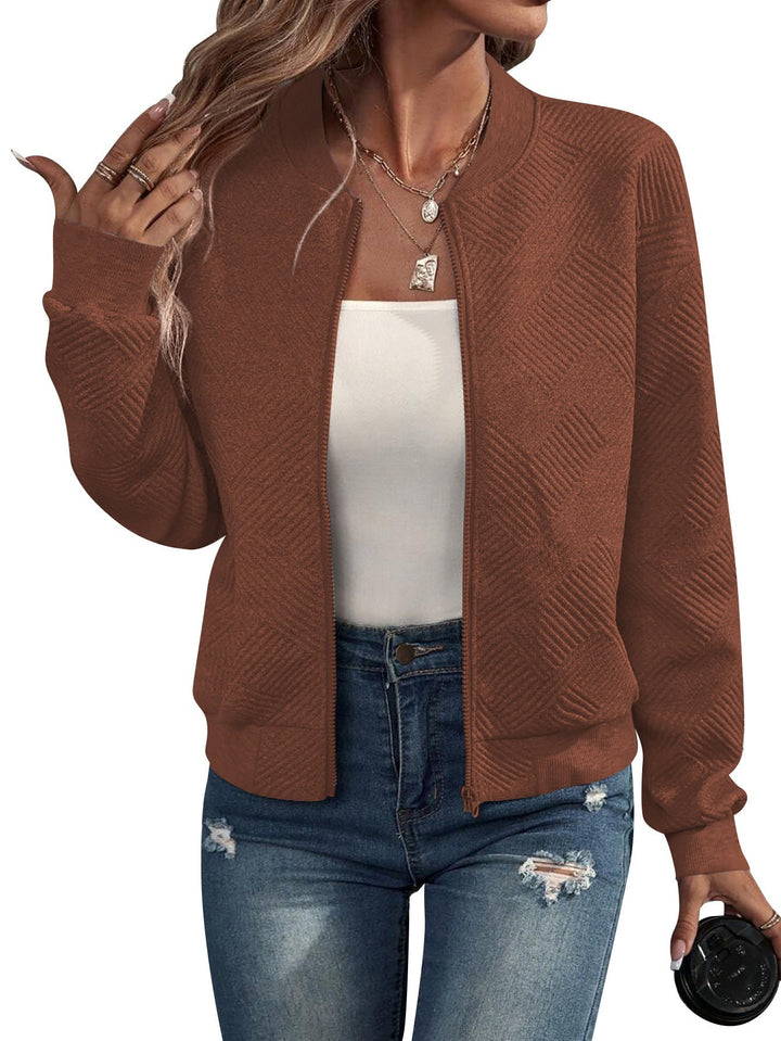 Nuala - Stylish Geometric Bomber Jacket